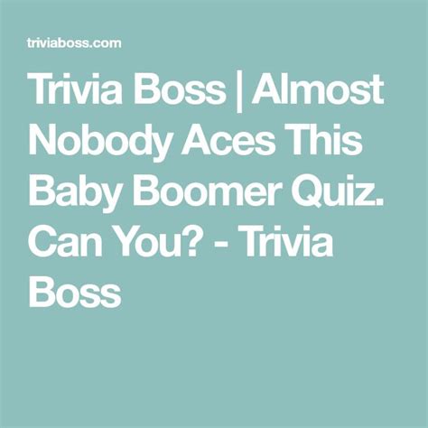 In many of his films, he has played the "eternal outsider, the. . Trivia boss baby boomer quiz